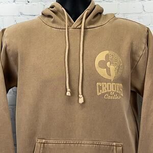 Crooks and Castles Hoodie Hooded Sweatshirt Streetwear Beige Unisex XS X-Small